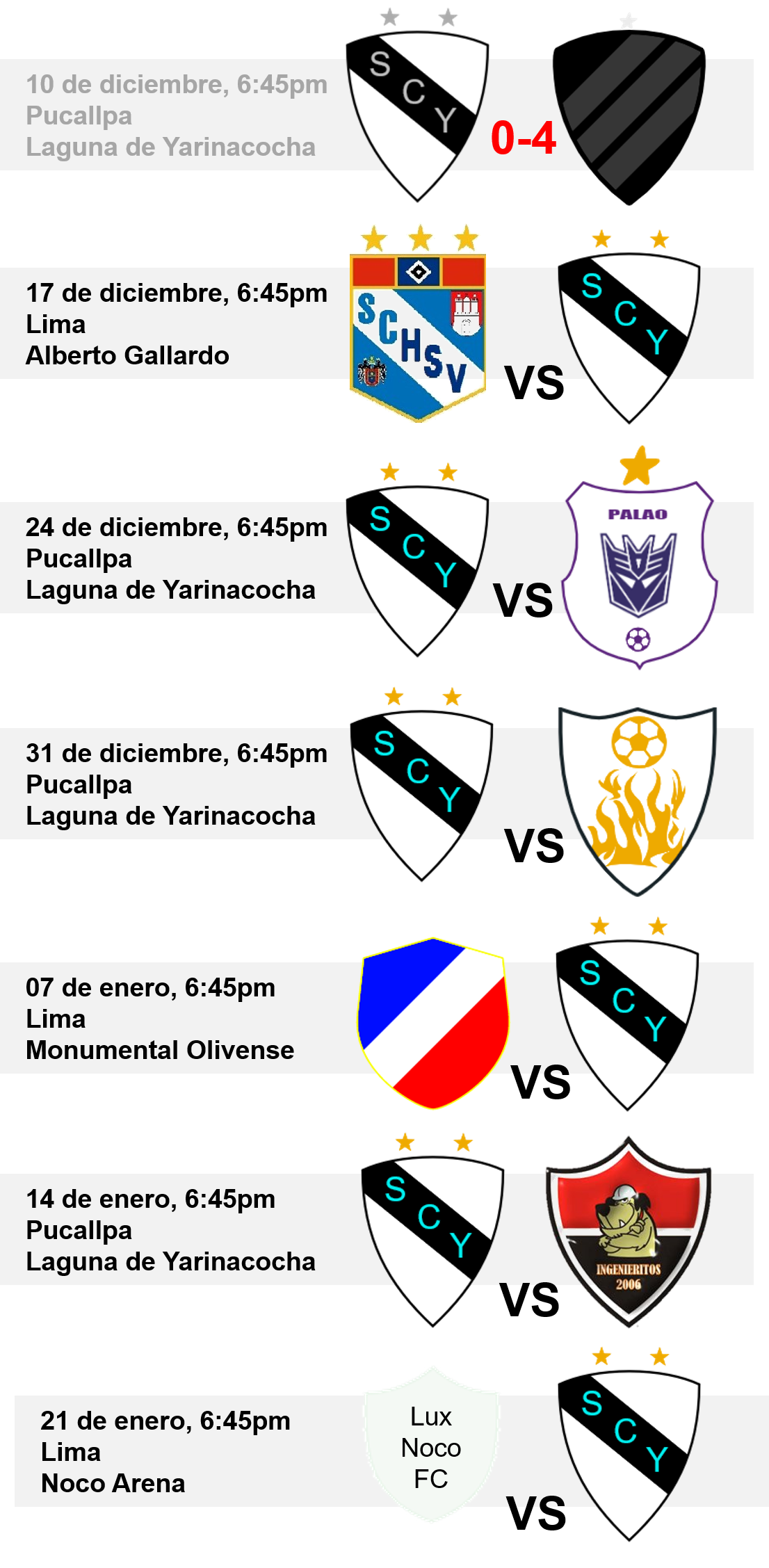 Nuestros partidos de la segunda ronda de la liga